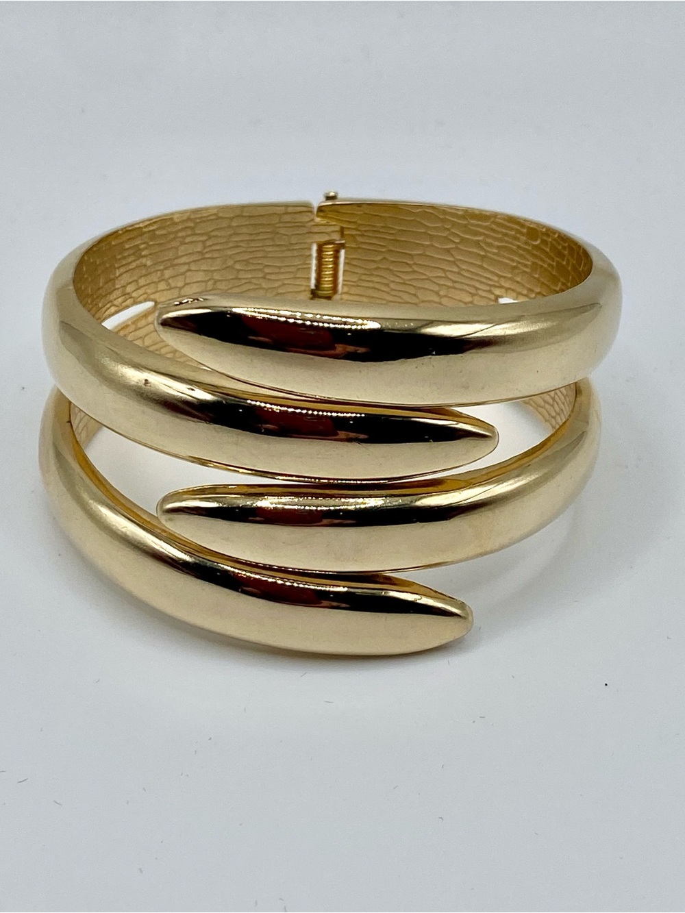 Vintage Gold Triple Coil Cuff Bracelet - Women's Jewelry